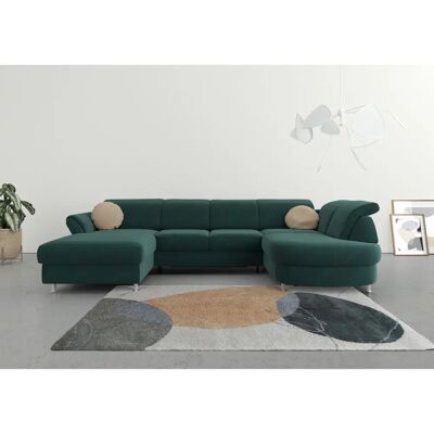 SIT & MORE Apulia U-Form Grüne Samtsofa - Sofa SIT & MORE Apulia U-Form Grüne Samtsofa - Sofa