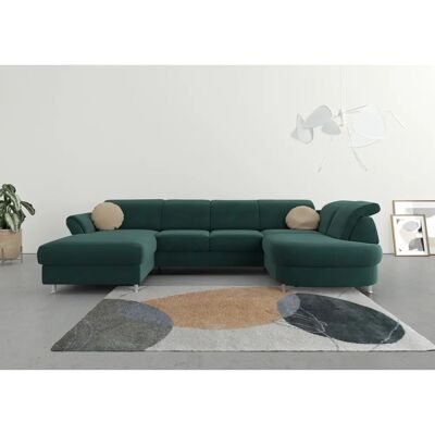 SIT & MORE Apulia U-Form Sofa - Samtoptik Grün SIT & MORE Apulia U-Form Sofa - Samtoptik Grün