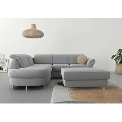 SIT & MORE Apulia L-Form Sofa - L-Form grau Samtsofa SIT & MORE Apulia L-Form Sofa - L-Form grau Samtsofa