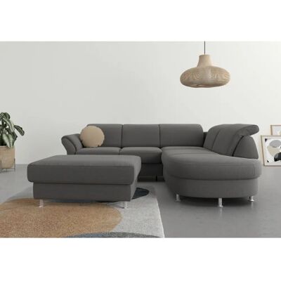 SIT&MORE Apulia L-Form Sofa - Stoff, Grau, 250cm SIT&MORE Apulia L-Form Sofa - Stoff, Grau, 250cm