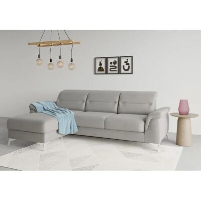 SIT & MORE Sinatra L-Form Sofa - Microfaser, Recamiere, Grau SIT & MORE Sinatra L-Form Sofa - Microfaser, Recamiere, Grau
