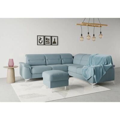 SIT & MORE Sinatra L-Form Sofa - Microfaser Paris, Blau, 251cm SIT & MORE Sinatra L-Form Sofa - Microfaser Paris, Blau, 251cm