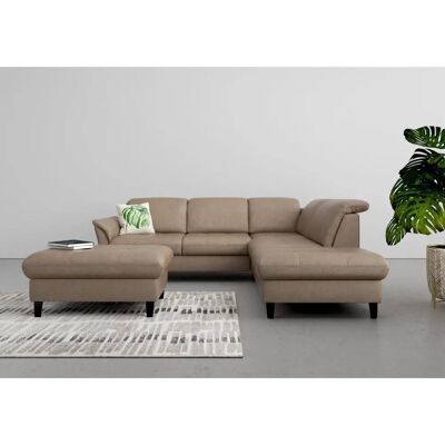 SIT & MORE Maggiore L-Form Sofa - Microfaser, taupe, rechts Ottomane SIT & MORE Maggiore L-Form Sofa - Microfaser, taupe, rechts Ottomane