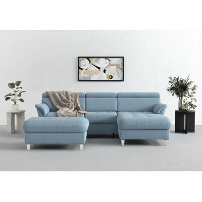 SIT & MORE Marano L-Form Sofa - Blau, 257x166cm, Stauraum, Recamiere SIT & MORE Marano L-Form Sofa - Blau, 257x166cm, Stauraum, Recamiere