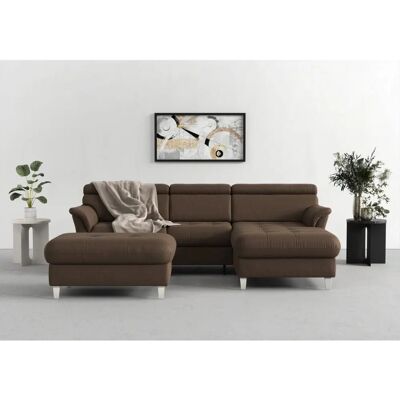 SIT&MORE Marano L-Form Sofa - Mikrofas, mit Bett & Stauraum SIT&MORE Marano L-Form Sofa - Mikrofas, mit Bett & Stauraum