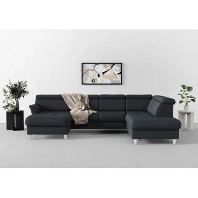 SIT & MORE Marano U-Form Sofa - U-förmiges Sofa, Dunkelgrau, Kopfteil verstellbar - Sofa SIT & MORE Marano U-Form Sofa - U-förmiges Sofa, Dunkelgrau, Kopfteil verstellbar - Sofa