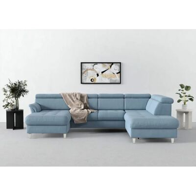 SIT & MORE Marano U-Form Sofa - Blau - 304x216cm - Soft clean SIT & MORE Marano U-Form Sofa - Blau - 304x216cm - Soft clean