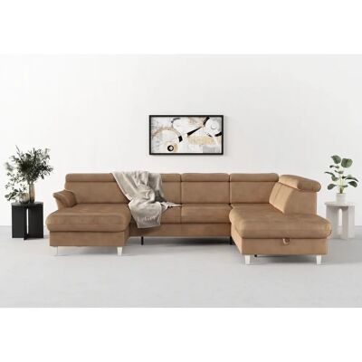 SIT & MORE Marano U-Form Sofa - U-förmig Microfaser mit Bettfunktion SIT & MORE Marano U-Form Sofa - U-förmig Microfaser mit Bettfunktion