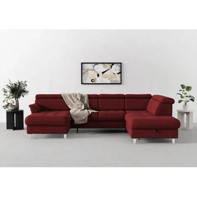 SIT & MORE Marano U-Form Sofa - Microfaser, Bordeaux, 7 Sitze SIT & MORE Marano U-Form Sofa - Microfaser, Bordeaux, 7 Sitze
