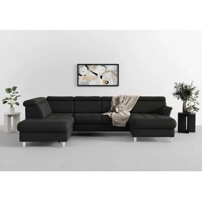 SIT & MORE Marano U-Form - Mikrofaser-Sofa, Ottomane links, Anthrazit SIT & MORE Marano U-Form - Mikrofaser-Sofa, Ottomane links, Anthrazit