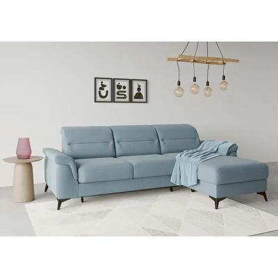 SIT&MORE Sinatra L-Form Sofa - Mikrofaser, Hellblau - Recamiere rechts SIT&MORE Sinatra L-Form Sofa - Mikrofaser, Hellblau - Recamiere rechts