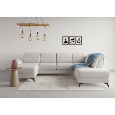 SIT & MORE Sinatra U-Form Sofa - U-Form, weiche Struktur, rechte Ottomane SIT & MORE Sinatra U-Form Sofa - U-Form, weiche Struktur, rechte Ottomane