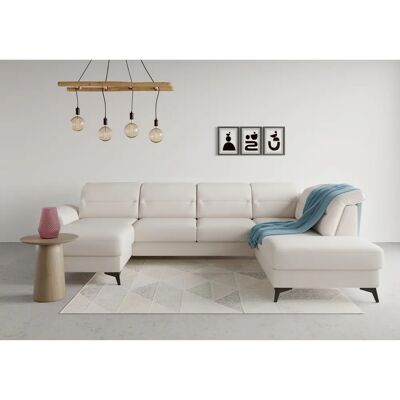 SIT & MORE Sinatra U-Form Beige Sofa - U-form Microfaser Couch SIT & MORE Sinatra U-Form Beige Sofa - U-form Microfaser Couch