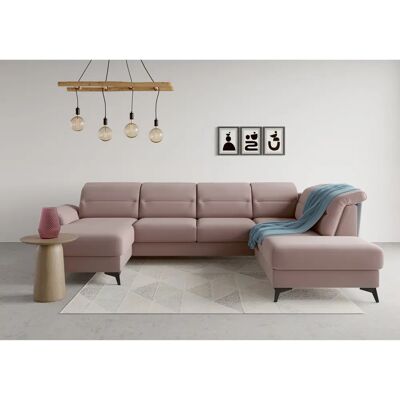 SIT&MORE Sinatra U-Form Sofa - Microfaser, Flieder, Ottomane rechts SIT&MORE Sinatra U-Form Sofa - Microfaser, Flieder, Ottomane rechts