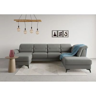 SIT & MORE Sinatra U-Form Sofa - U-Form, Microfaser, Ottomane rechts SIT & MORE Sinatra U-Form Sofa - U-Form, Microfaser, Ottomane rechts