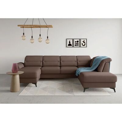 SIT & MORE Sinatra U-Form Sofa - U-Form, Weiche Struktur, Rechte Ottomane SIT & MORE Sinatra U-Form Sofa - U-Form, Weiche Struktur, Rechte Ottomane
