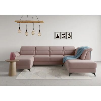 SIT&MORE Sinatra U-Form Sofa - U-Form Wohnlandschaft, Microfaser Paris, Ottomane rechts SIT&MORE Sinatra U-Form Sofa - U-Form Wohnlandschaft, Microfaser Paris, Ottomane rechts