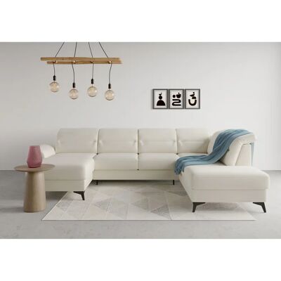 SIT & MORE Sinatra U-Form Sofa - Weiche Struktur - Ottomane rechts - Kopfteilverstellung SIT & MORE Sinatra U-Form Sofa - Weiche Struktur - Ottomane rechts - Kopfteilverstellung