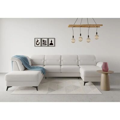 SIT & MORE Sinatra U-Form Sofa - U-Formiges Sofa mit weicher Struktur und Ottomane SIT & MORE Sinatra U-Form Sofa - U-Formiges Sofa mit weicher Struktur und Ottomane