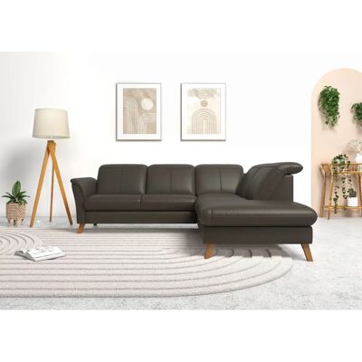 SIT&MORE Romero L-Form Sofa - L-Form, Microfaser Lederoptik, Ottomane rechts SIT&MORE Romero L-Form Sofa - L-Form, Microfaser Lederoptik, Ottomane rechts