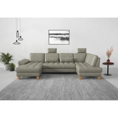 SIT&MORE Westham U-Form Sofa - Grau Mikrofaser - Made in Europe SIT&MORE Westham U-Form Sofa - Grau Mikrofaser - Made in Europe