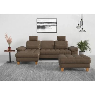 SIT & MORE Westham L-Form Sofa - Mikrofaser, Recamiere links, Braun SIT & MORE Westham L-Form Sofa - Mikrofaser, Recamiere links, Braun