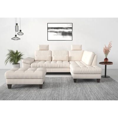 SIT&MORE Westham L-Form Sofa - Mikrofaser, Ottomane rechts SIT&MORE Westham L-Form Sofa - Mikrofaser, Ottomane rechts