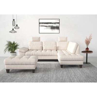 SIT&MORE Westham L-Form Sofa - Microfaser Beige - 261cm SIT&MORE Westham L-Form Sofa - Microfaser Beige - 261cm