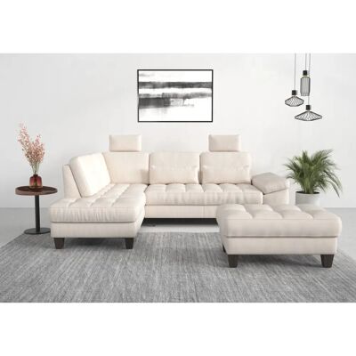 SIT&MORE Westham L-Form Sofa - Microfaser, Beige, Ottomane, 261cm SIT&MORE Westham L-Form Sofa - Microfaser, Beige, Ottomane, 261cm
