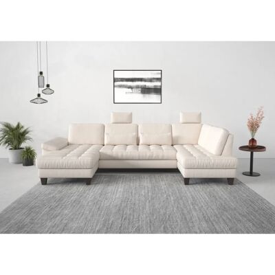 SIT&MORE Westham U-Form Beige Mikrofaser Sofa - U-Form Abschnitt SIT&MORE Westham U-Form Beige Mikrofaser Sofa - U-Form Abschnitt