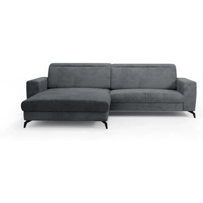 SIT & MORE Bolero L-Form Sofa - Breitcord, Recamiere links, grau SIT & MORE Bolero L-Form Sofa - Breitcord, Recamiere links, grau