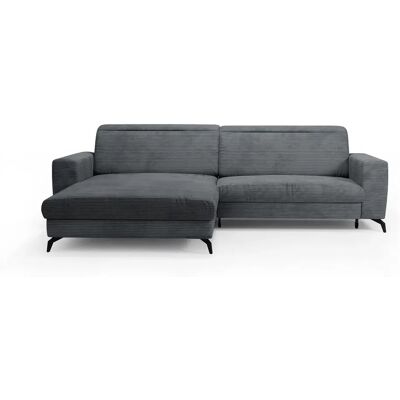 SIT&MORE Bolero Relaxsofa - L-Form, Grau, Breitcord, mit Stauraum SIT&MORE Bolero Relaxsofa - L-Form, Grau, Breitcord, mit Stauraum