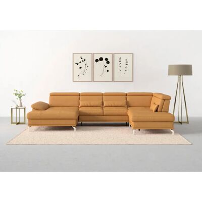 SIT & MORE Cabrio U-Form - Gelb Sofa mit Sitztiefenverstellung SIT & MORE Cabrio U-Form - Gelb Sofa mit Sitztiefenverstellung