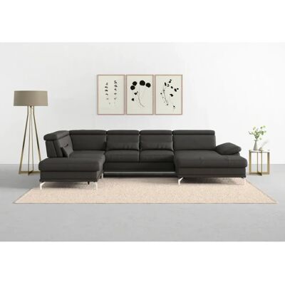 SIT & MORE Cabrio U-Form Leder Sofa - U-förmiger Couch SIT & MORE Cabrio U-Form Leder Sofa - U-förmiger Couch