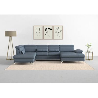 SIT & MORE Cabrio U-Form Schlafsofa - Naturleder, Recamiere, Bettfunktion SIT & MORE Cabrio U-Form Schlafsofa - Naturleder, Recamiere, Bettfunktion