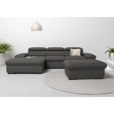 HOME AFFAIRE Alberto L-Form Sofa - Naturleder Microfaser HOME AFFAIRE Alberto L-Form Sofa - Naturleder Microfaser