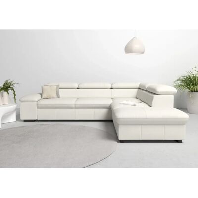 Home affaire Alberto - Weißes Leder-Ecksofa - 6 Sitze Home affaire Alberto - Weißes Leder-Ecksofa - 6 Sitze