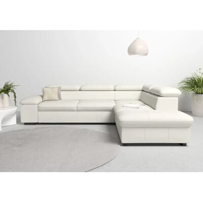 Home affaire Alberto L-Form Sofa - NaturLeder & Stoff - Ottomane rechts - 272x73x226cm Home affaire Alberto L-Form Sofa - NaturLeder & Stoff - Ottomane rechts - 272x73x226cm