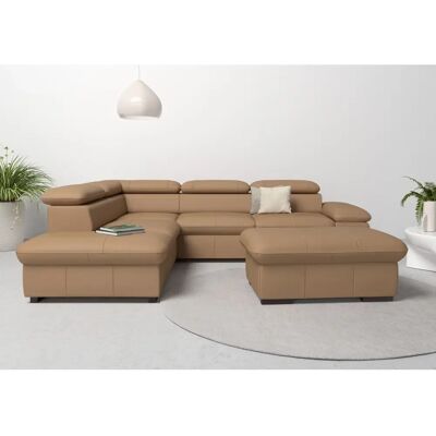 Home Affaire Alberto L-Form Sofa - Naturleder & Stoff - Ottomane links Home Affaire Alberto L-Form Sofa - Naturleder & Stoff - Ottomane links