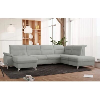 SIT & MORE Astoria U-Form Sofa - U-Form, Verstellbare Kopfstützen, Ottomane rechts, Flachgewebe, Höhenverstellbare Kopfstützen, Abnehmbarer Bezug, Metallfüße, 825kg Kapazität, Made in Europe SIT & MORE Astoria U-Form Sofa - U-Form, Verstellbare Kopfstützen, Ottomane rechts, Flachgewebe, Höhenverstellbare Kopfstützen, Abnehmbarer Bezug, Metallfüße, 825kg Kapazität, Made in Europe