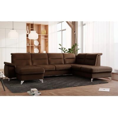 SIT & MORE Astoria U-Form Dunkelbraune Microfaser Sofa - U-Form SIT & MORE Astoria U-Form Dunkelbraune Microfaser Sofa - U-Form