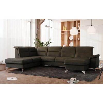 SIT & MORE Astoria U-Form Couch - Mikrofaser Lederoptik, Ottomane links SIT & MORE Astoria U-Form Couch - Mikrofaser Lederoptik, Ottomane links