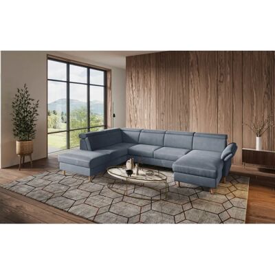 HOME AFFAIRE Calypso U-Form Sofa - U-Form, Grau/Blau Stoff HOME AFFAIRE Calypso U-Form Sofa - U-Form, Grau/Blau Stoff
