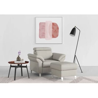 SIT & MORE Arngast Hellgraues Leder-Sessel - Sessel SIT & MORE Arngast Hellgraues Leder-Sessel - Sessel