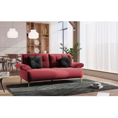 SIT & MORE Orient 1 V Samtsofa - 2-Sitzer, Rot, Goldfüße SIT & MORE Orient 1 V Samtsofa - 2-Sitzer, Rot, Goldfüße