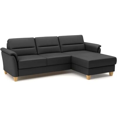 Home Affaire Palmera L-Form Sofa - Naturleder, Schwarz, Recamiere rechts - Sofa Home Affaire Palmera L-Form Sofa - Naturleder, Schwarz, Recamiere rechts - Sofa