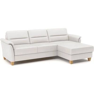 HOME AFFAIRE Palmera L-Form Sofa - Naturleder, Weiß, mit Bett & Stauraum HOME AFFAIRE Palmera L-Form Sofa - Naturleder, Weiß, mit Bett & Stauraum