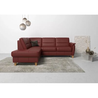 Home Affaire Palmera L-Form Sofa - Naturleder & Stoff - 5,5 Sitze Home Affaire Palmera L-Form Sofa - Naturleder & Stoff - 5,5 Sitze