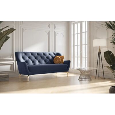 SIT & MORE Orient 3 V - 3-Sitzer Sofa, Blau Samtoptik, Goldfüße SIT & MORE Orient 3 V - 3-Sitzer Sofa, Blau Samtoptik, Goldfüße