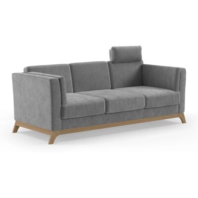 HOME AFFAIRE Viva 3-Sitzer Sofa - Chenille, Grau, Eiche Rahmen HOME AFFAIRE Viva 3-Sitzer Sofa - Chenille, Grau, Eiche Rahmen